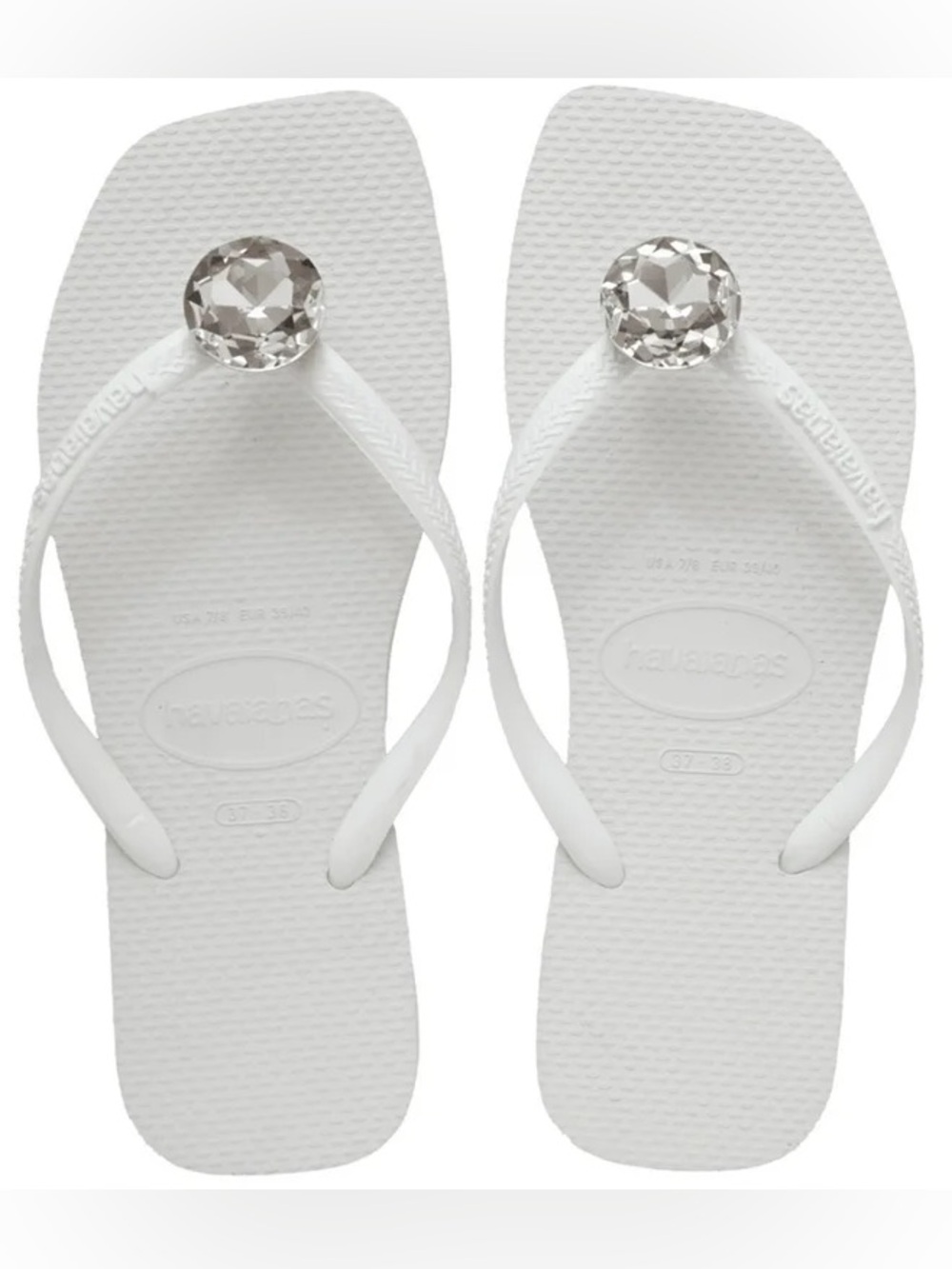 Havaianas Flip Flops with Clear Crystal Gem- Size 9 - New